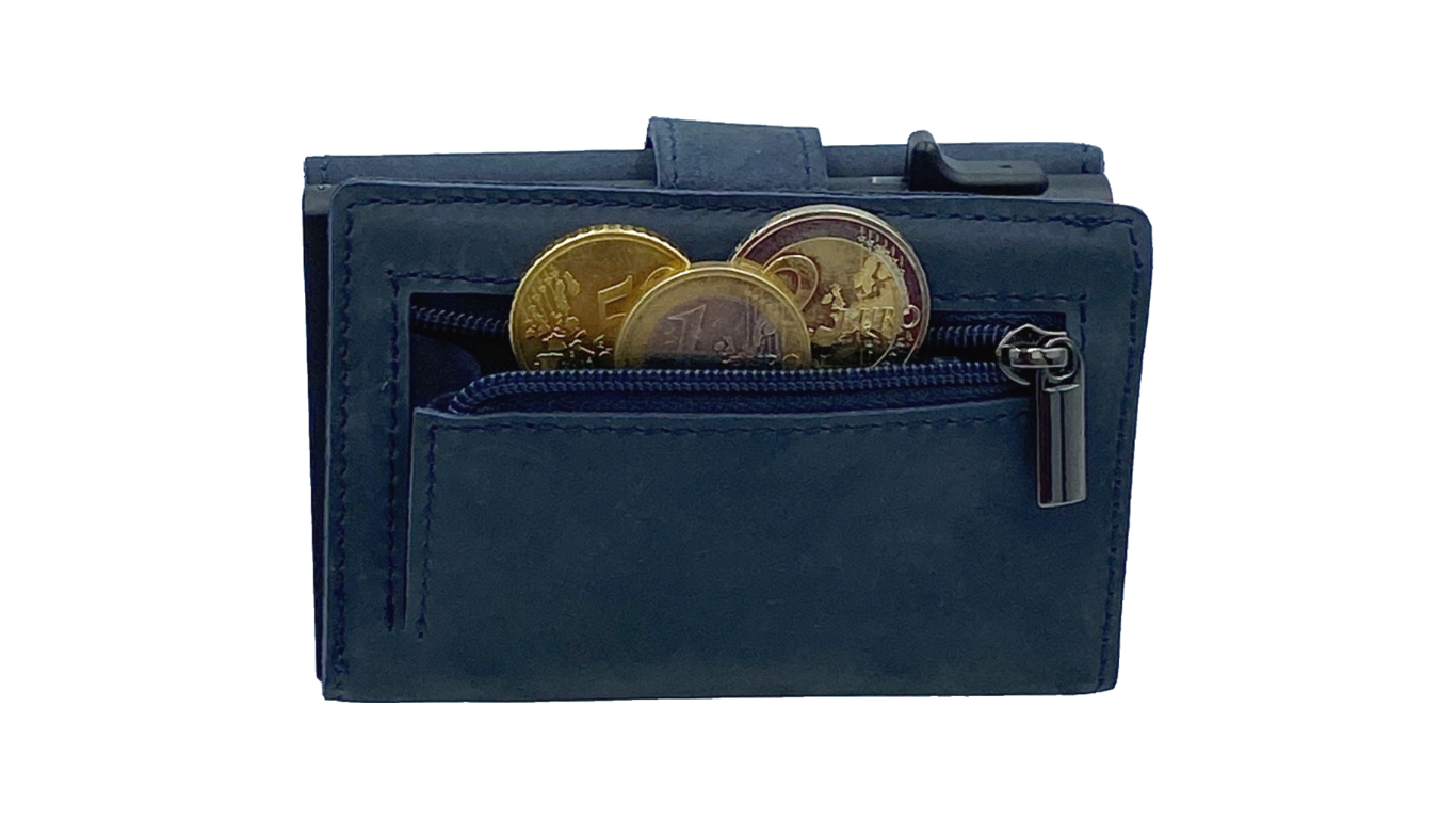 Nummus (blue) / smarte Geldbörse mit RFID-Schutz und Münzfach / smart wallet