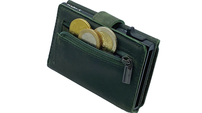 Nummus (green) / smarte Geldbörse mit RFID-Schutz und Münzfach / smart wallet