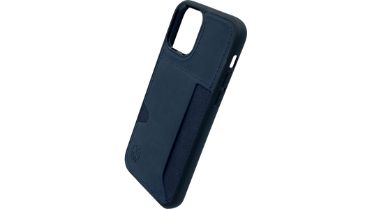 Pallium (blue) / Iphone 12 pro Hülle mit Echt-Leder Applikation / Cover / Case