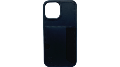 Pallium max (black) / Iphone 12 pro max Hülle mit Echt-Leder Applikation / Cover / Case