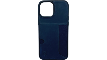 Pallium max (blue) / Iphone 12 pro max Hülle mit Echt-Leder Applikation / Cover / Case
