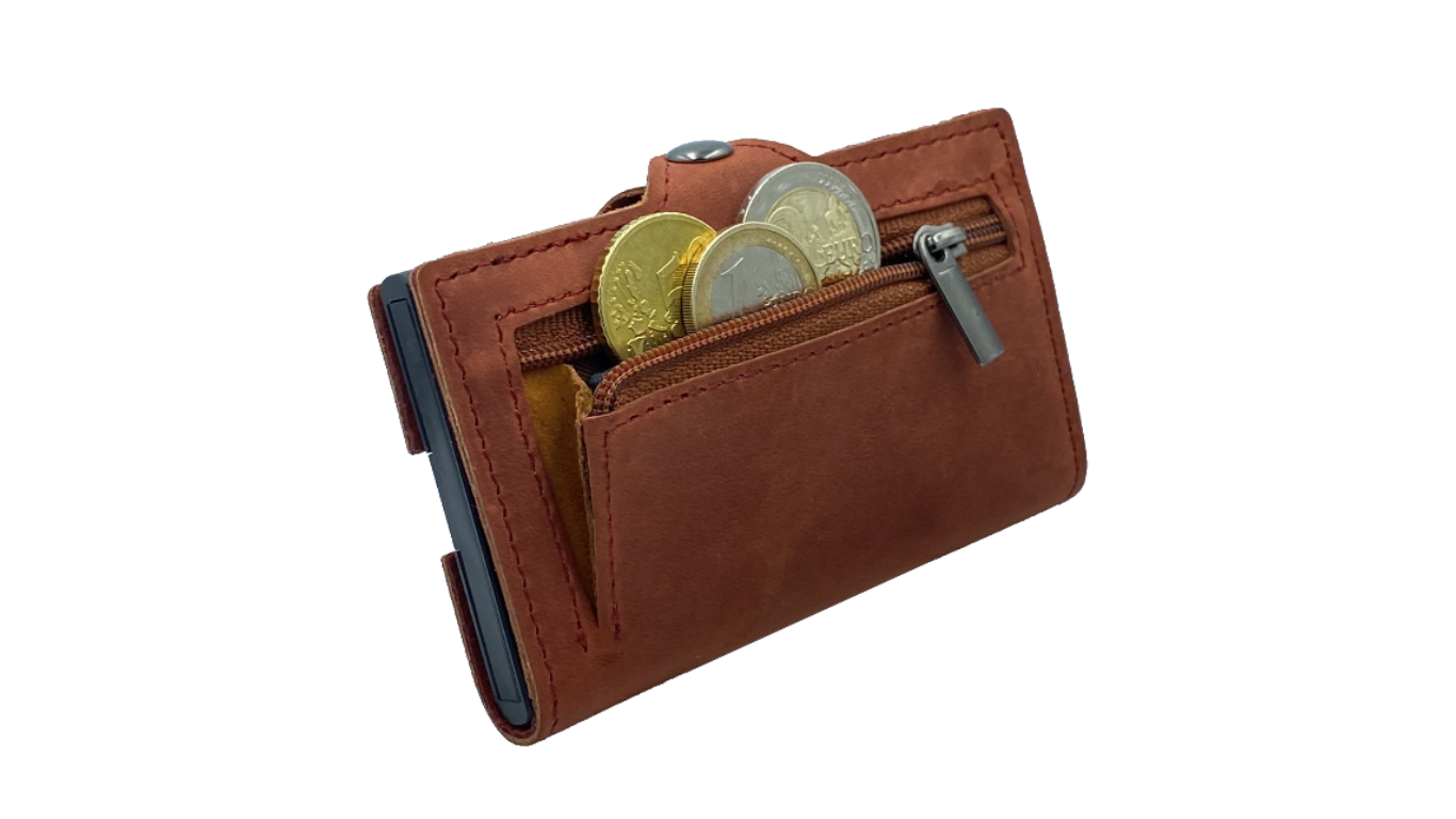 Proprius (red) / smarte Geldbörse mit RFID-Schutz und Münzfach / smart wallet / slim wallet